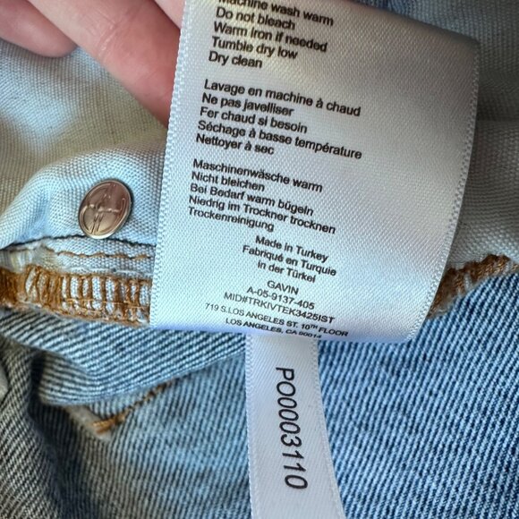 Anine Bing Gavin Raw Hem Cut Off Denim Shorts Size 28 Medium Wash Blue - Picture 9 of 13